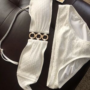 Michael Kors NWT Cream classy swimsuit